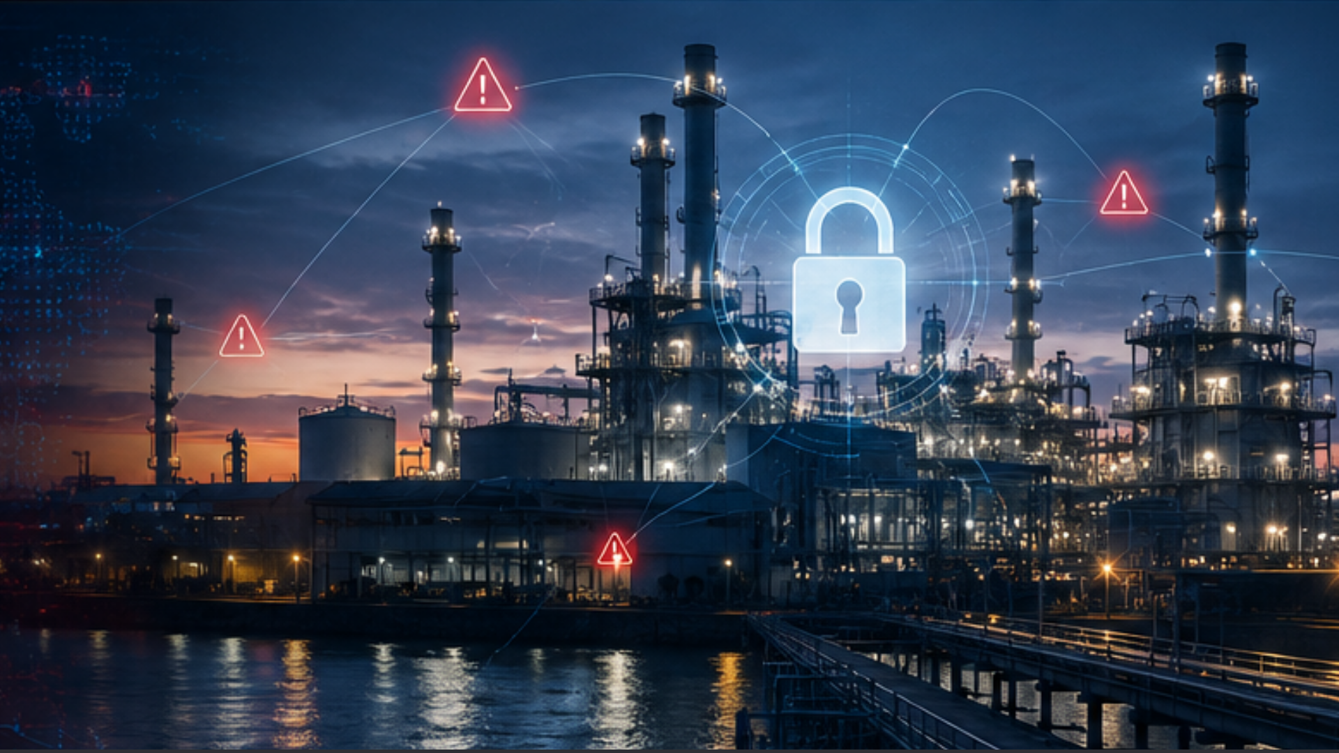digital lock over city