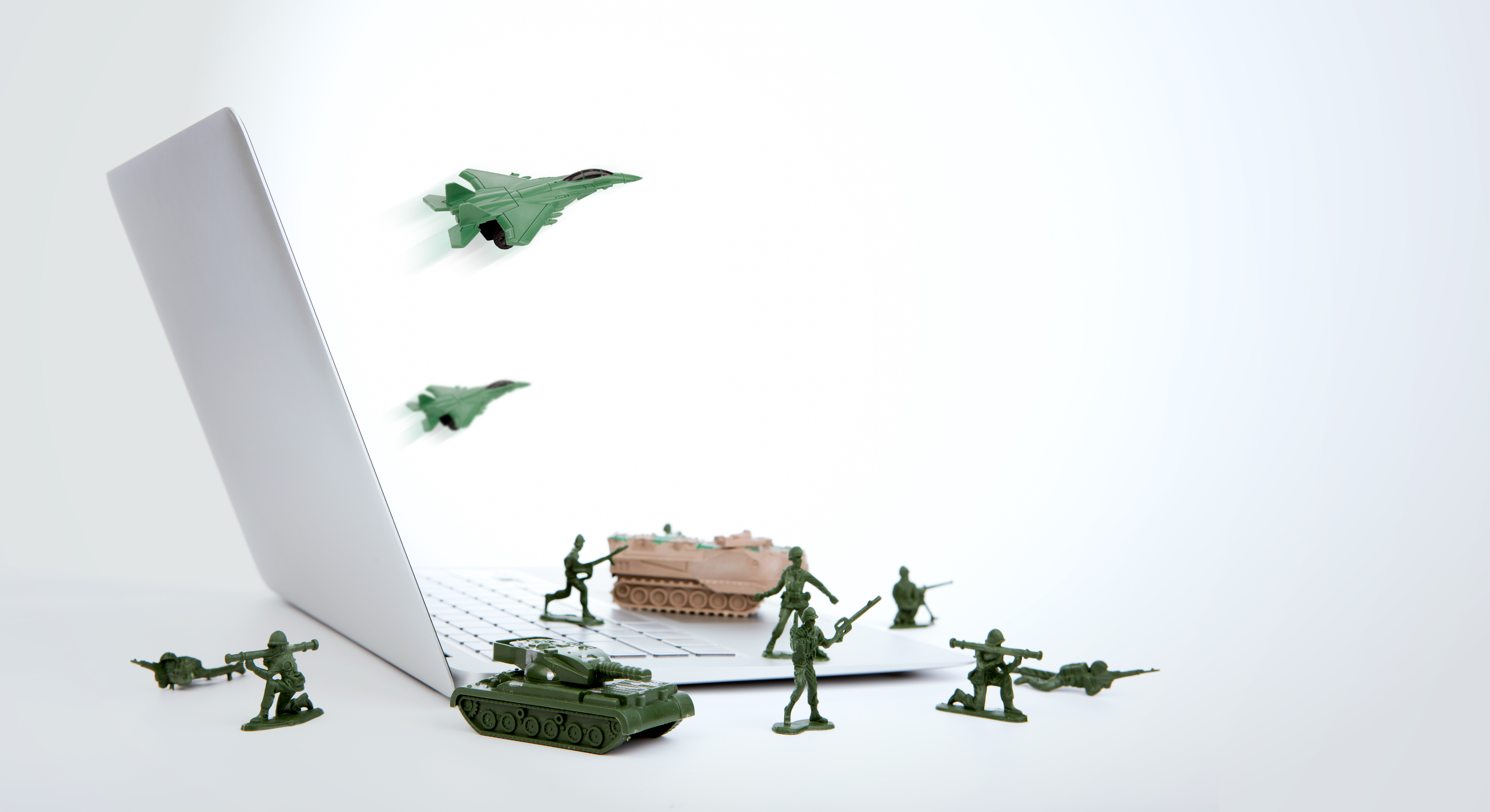 military coming out of laptop