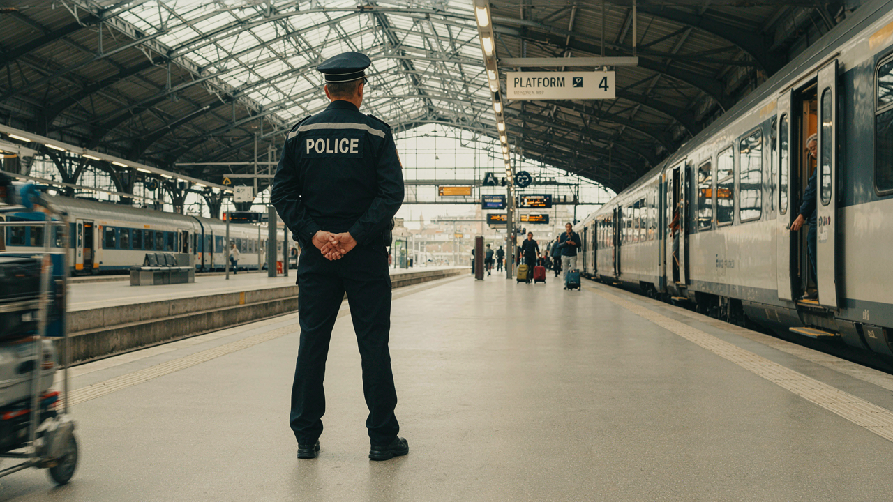 security guard in train station